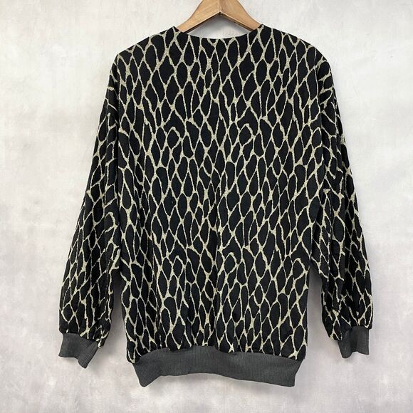 VTG 80s Teddi of California Knit Top Women L/XL Animal Print Grunge Retro Jungle - Picture 3 of 8